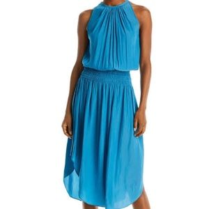 Audrey Sleeveless Halter drop waist midi dress